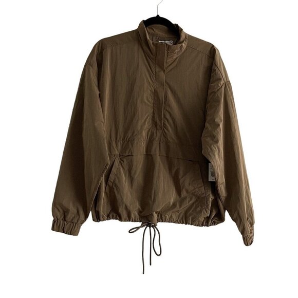 Good American Women Sz 1/2 US S/M Putty Nylon Slouchy Fit Essential Anorak NWT - Picture 4 of 13